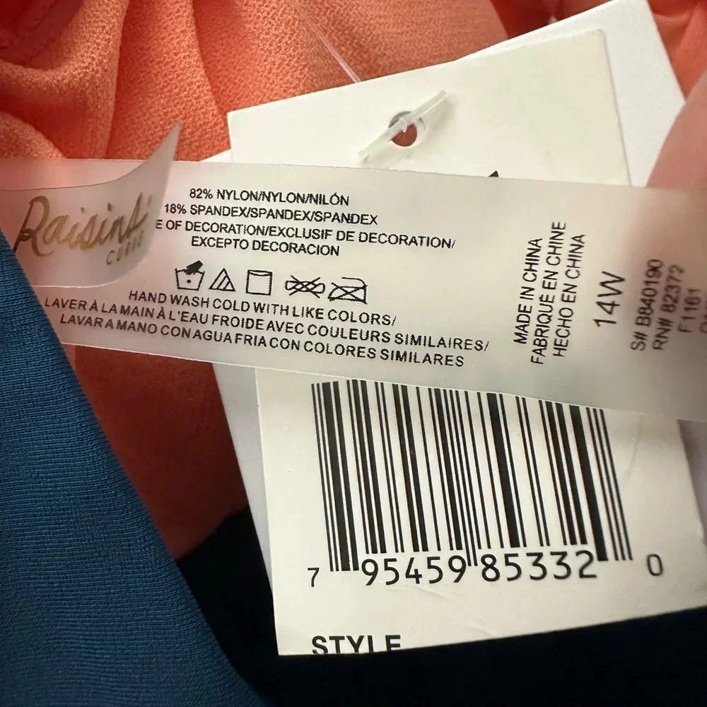 Raisins Curve Gaia High Leg One Piece Swimsuit Size 14W New With Tags